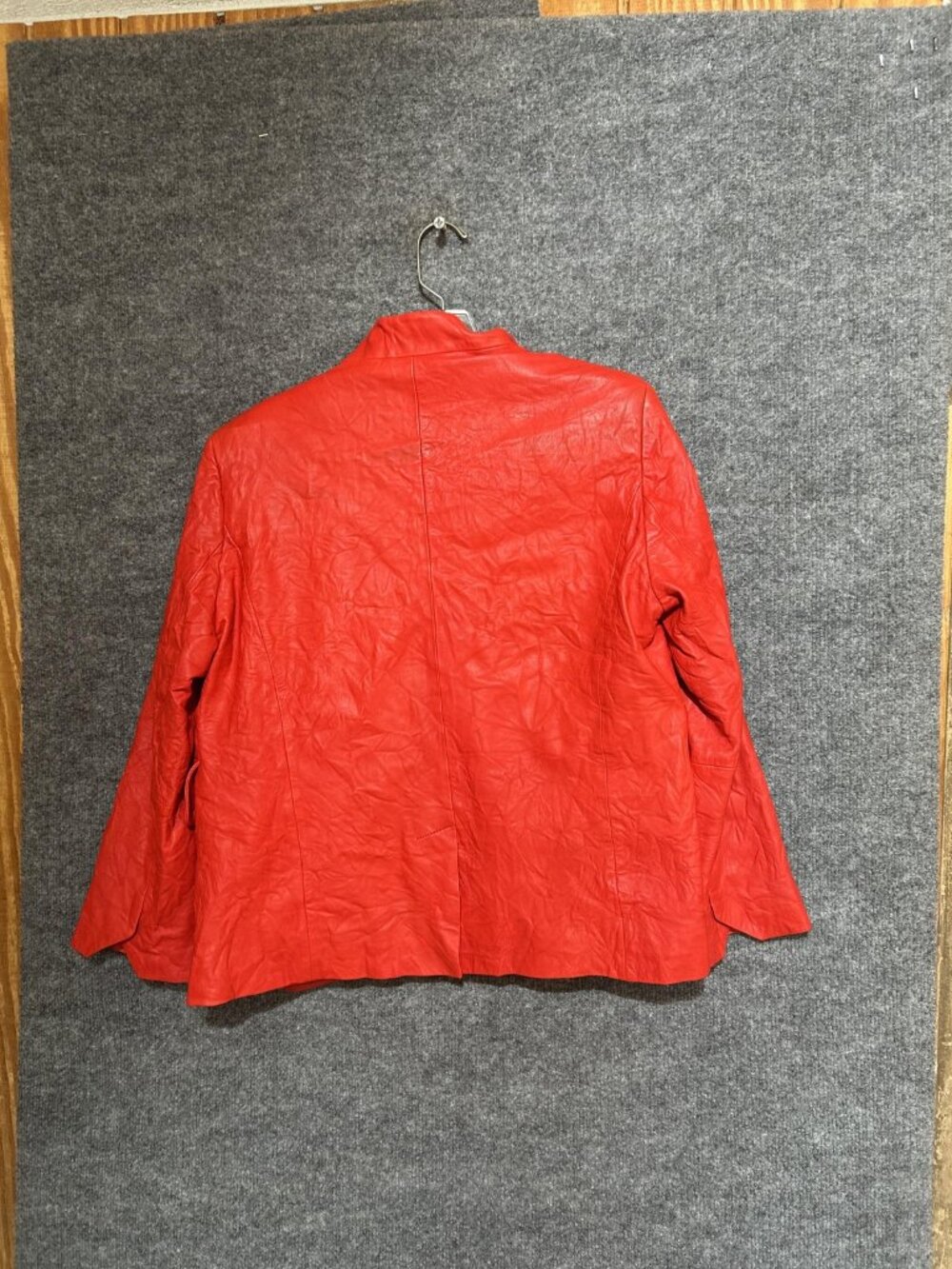 Zadig & Voltaire Blazer Womens Large Red Leather Open Front Lined Short Jacket - Picture 2 of 6